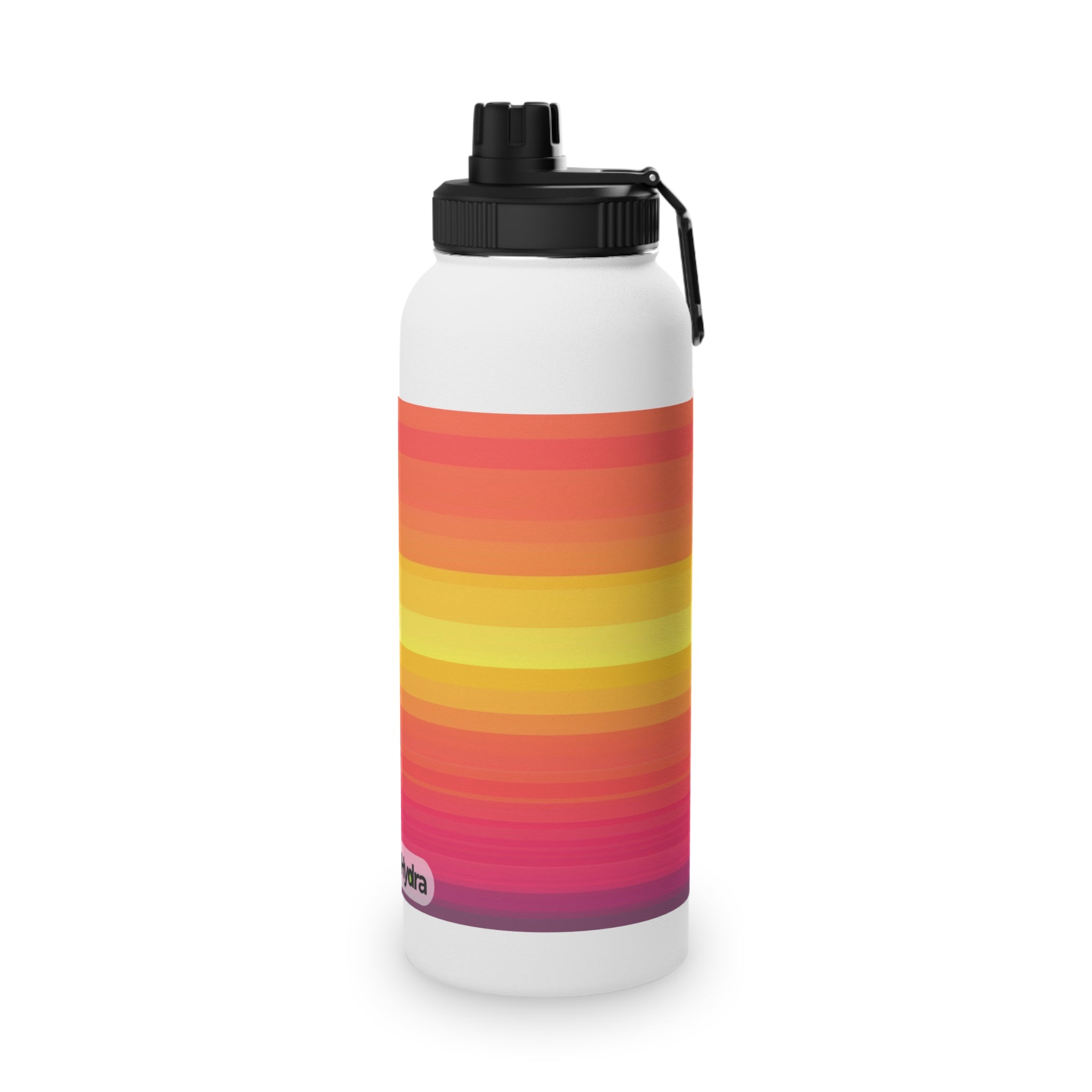 Sunset Striped Stainless Steel Water Bottle with Sports Lid