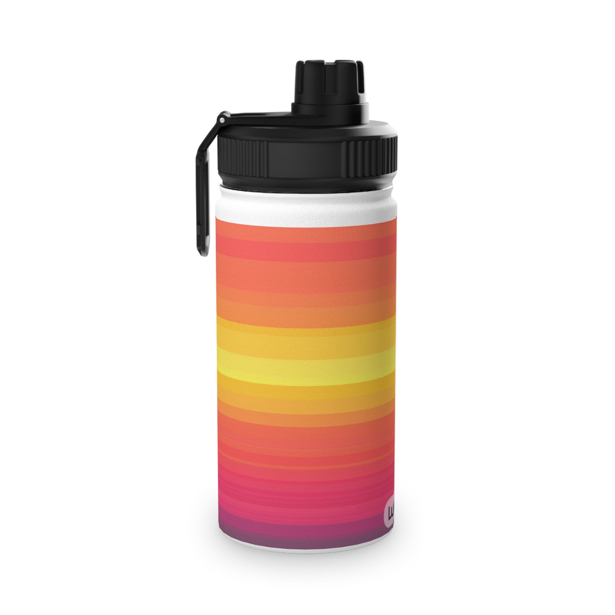 Sunset Striped Stainless Steel Water Bottle with Sports Lid