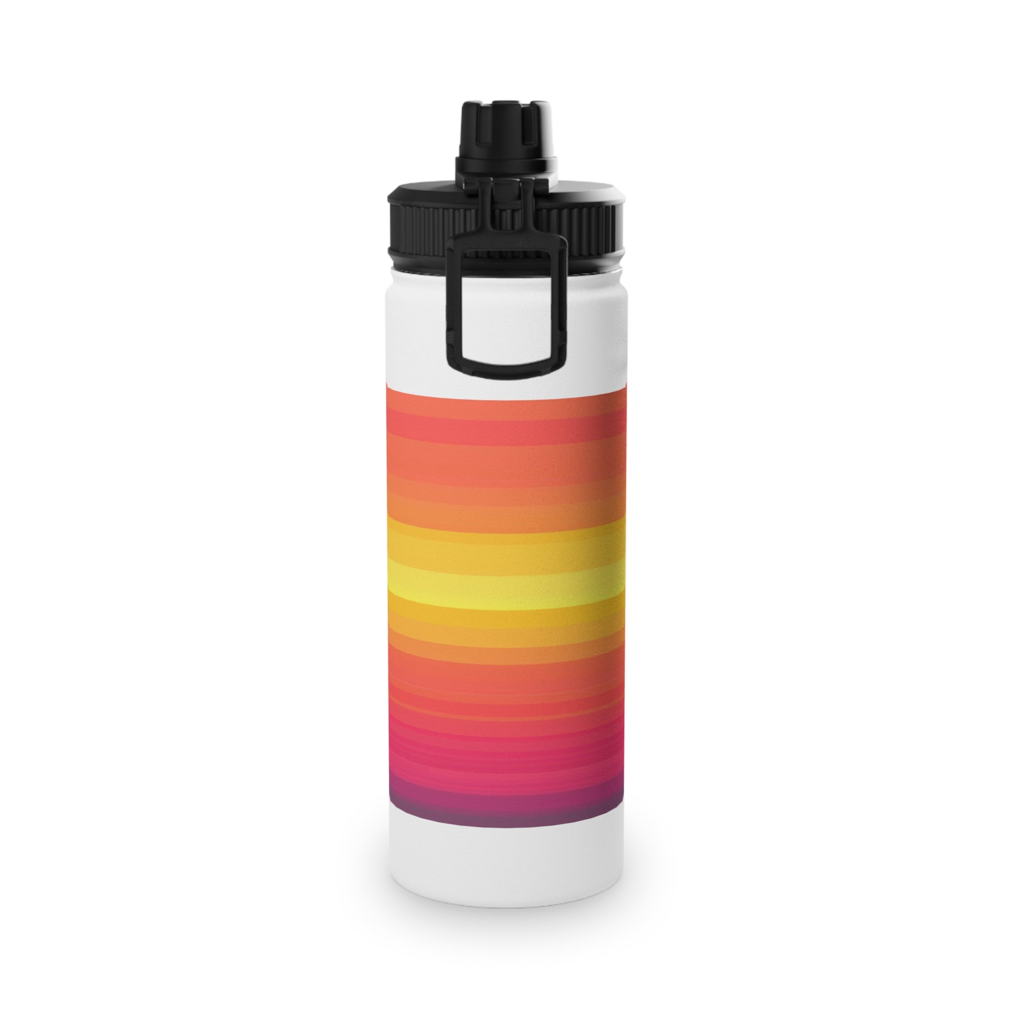 Sunset Striped Stainless Steel Water Bottle with Sports Lid