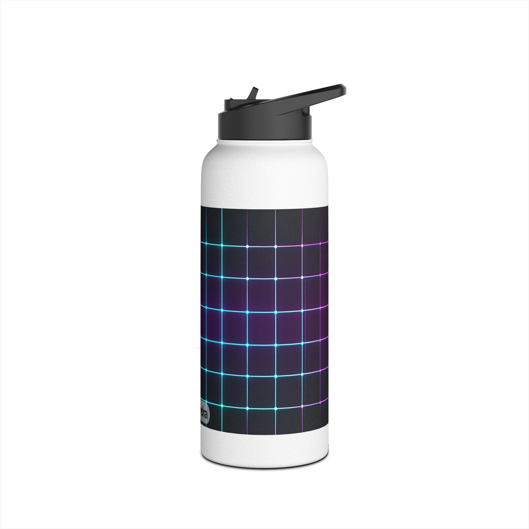 Vibrant Grid Pattern Stainless Steel Water Bottle