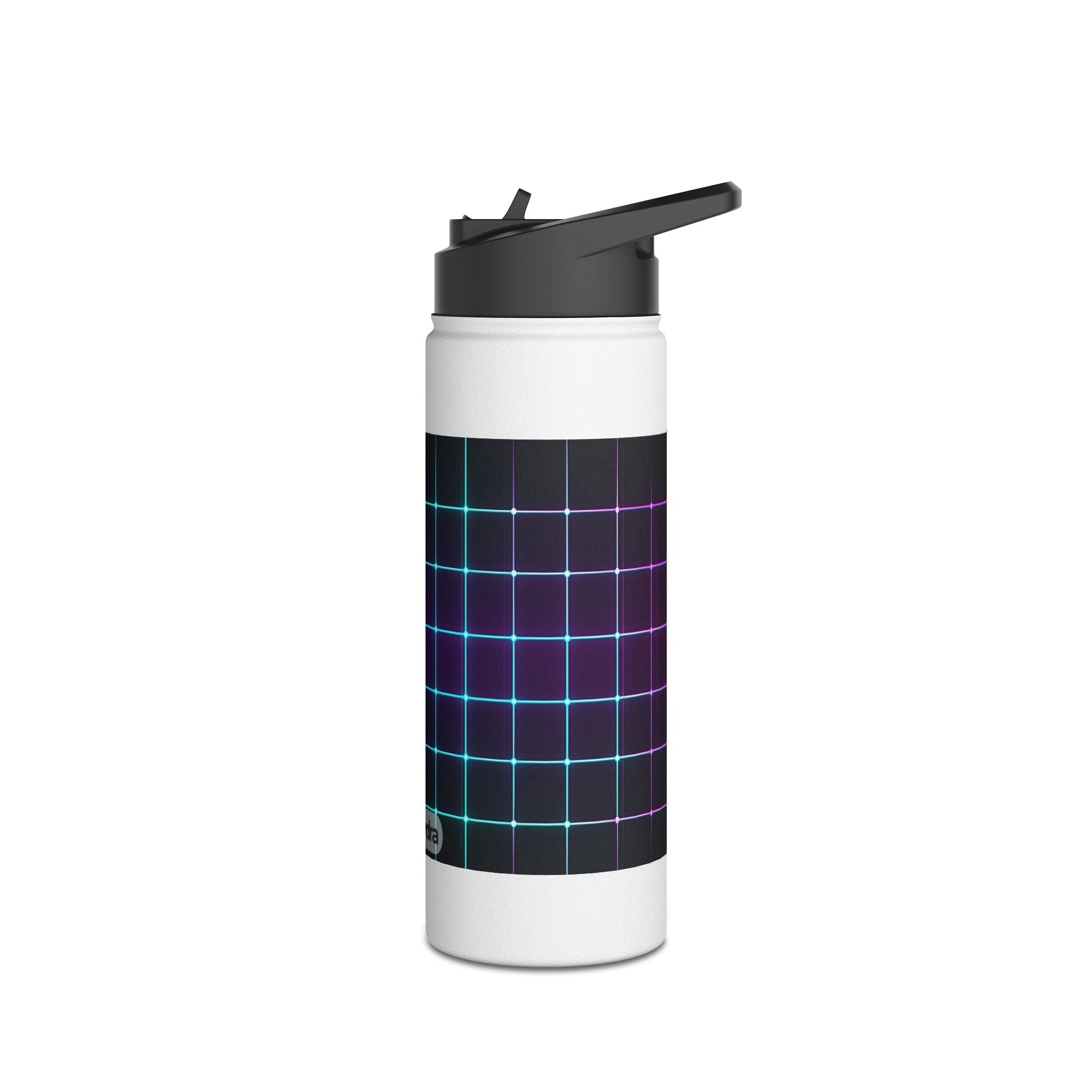 Vibrant Grid Pattern Stainless Steel Water Bottle