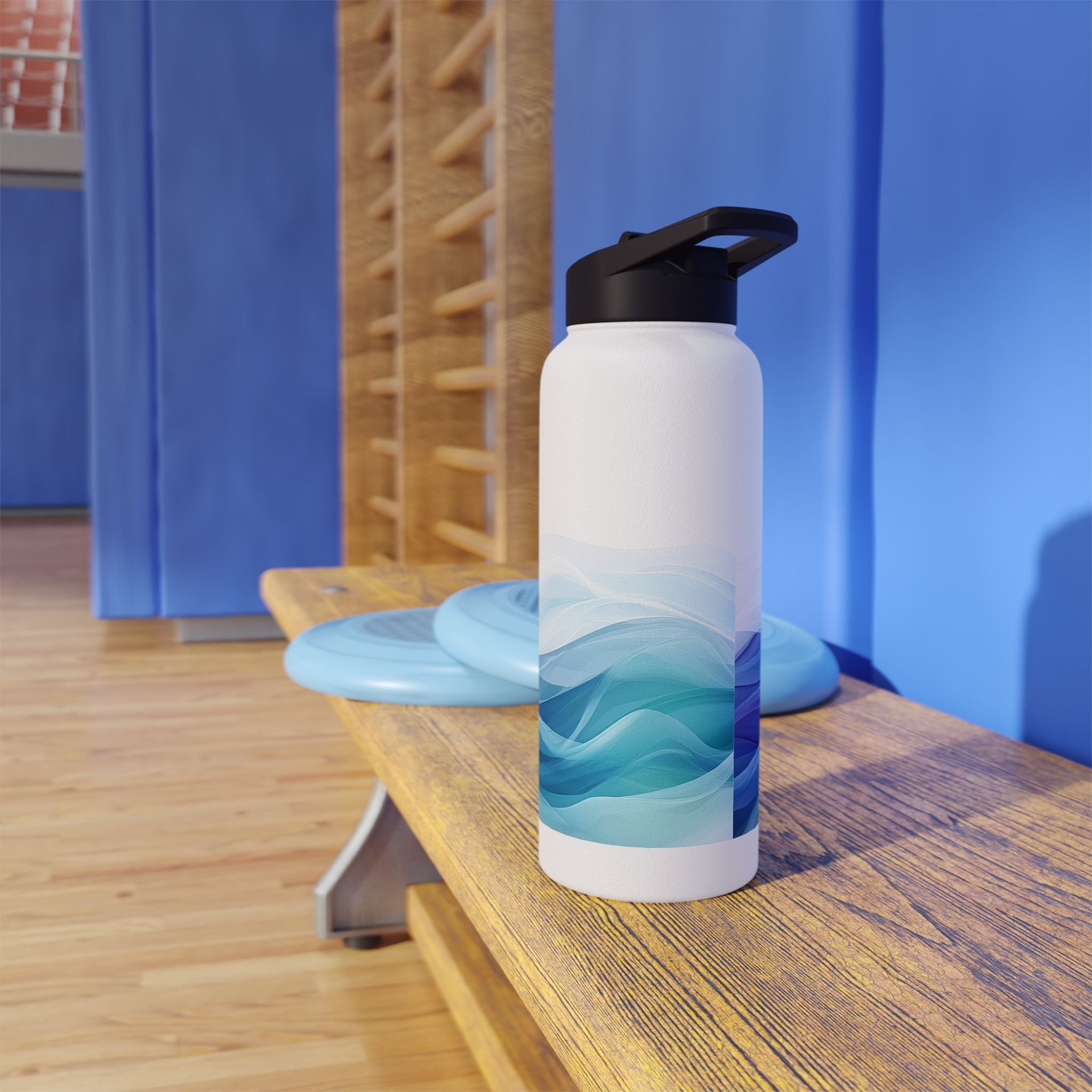 Trendy Stainless Steel Water Bottle with Wave Design