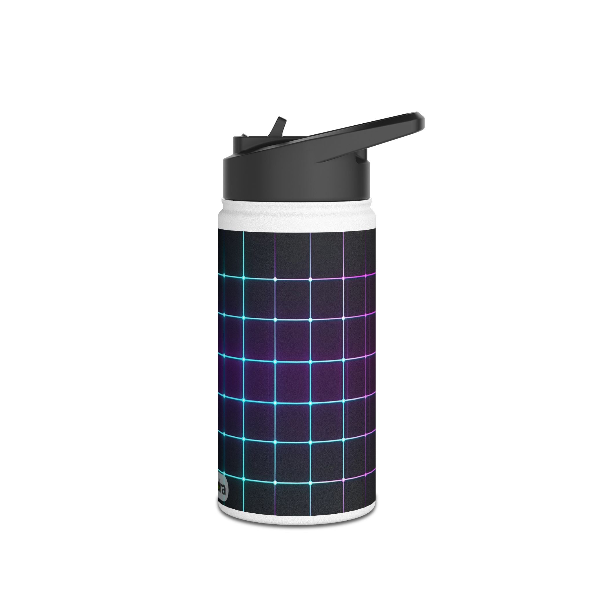 Vibrant Grid Pattern Stainless Steel Water Bottle