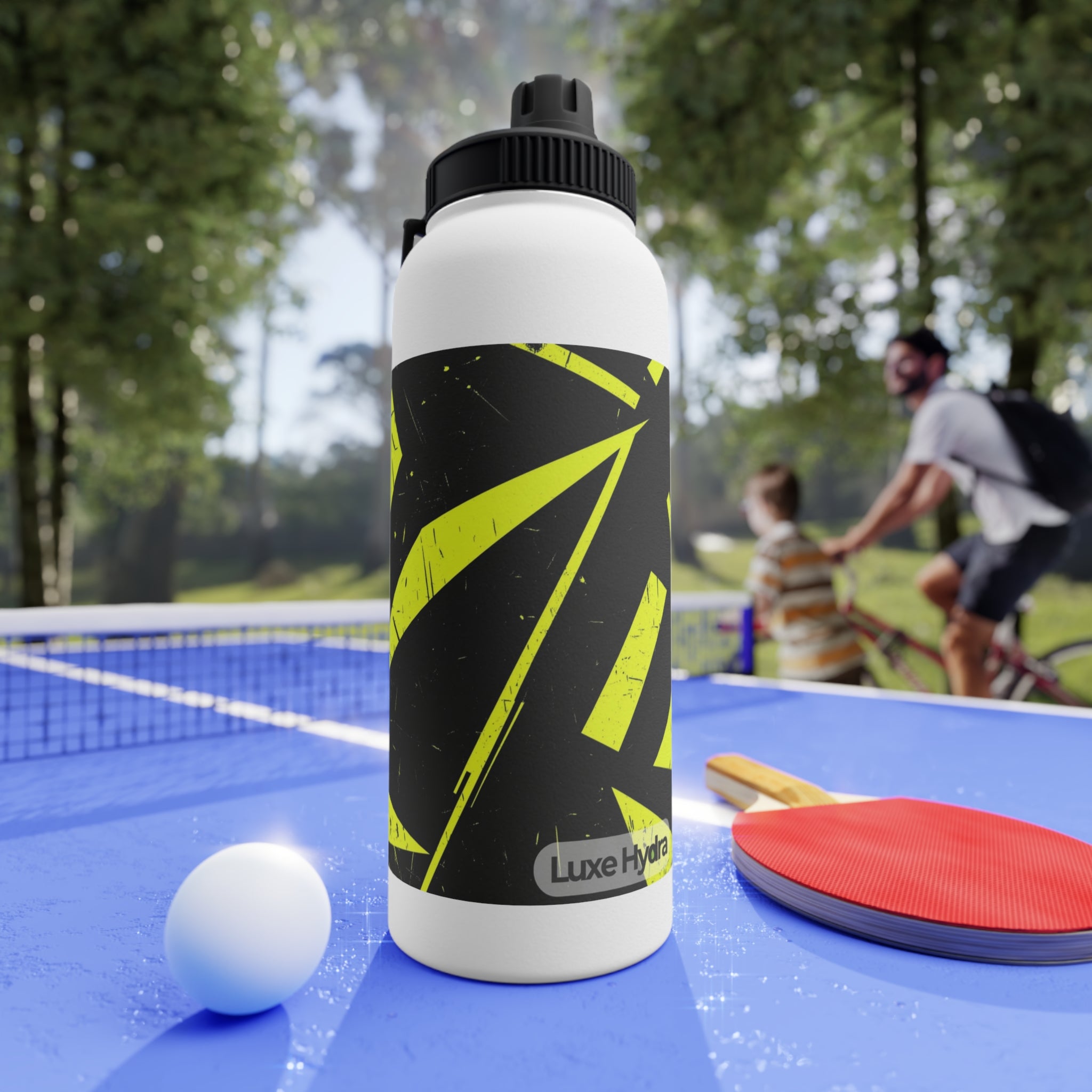 Sporty Stainless Steel Water Bottle with Sports Lid