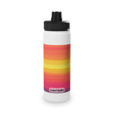 Sunset Striped Stainless Steel Water Bottle with Sports Lid