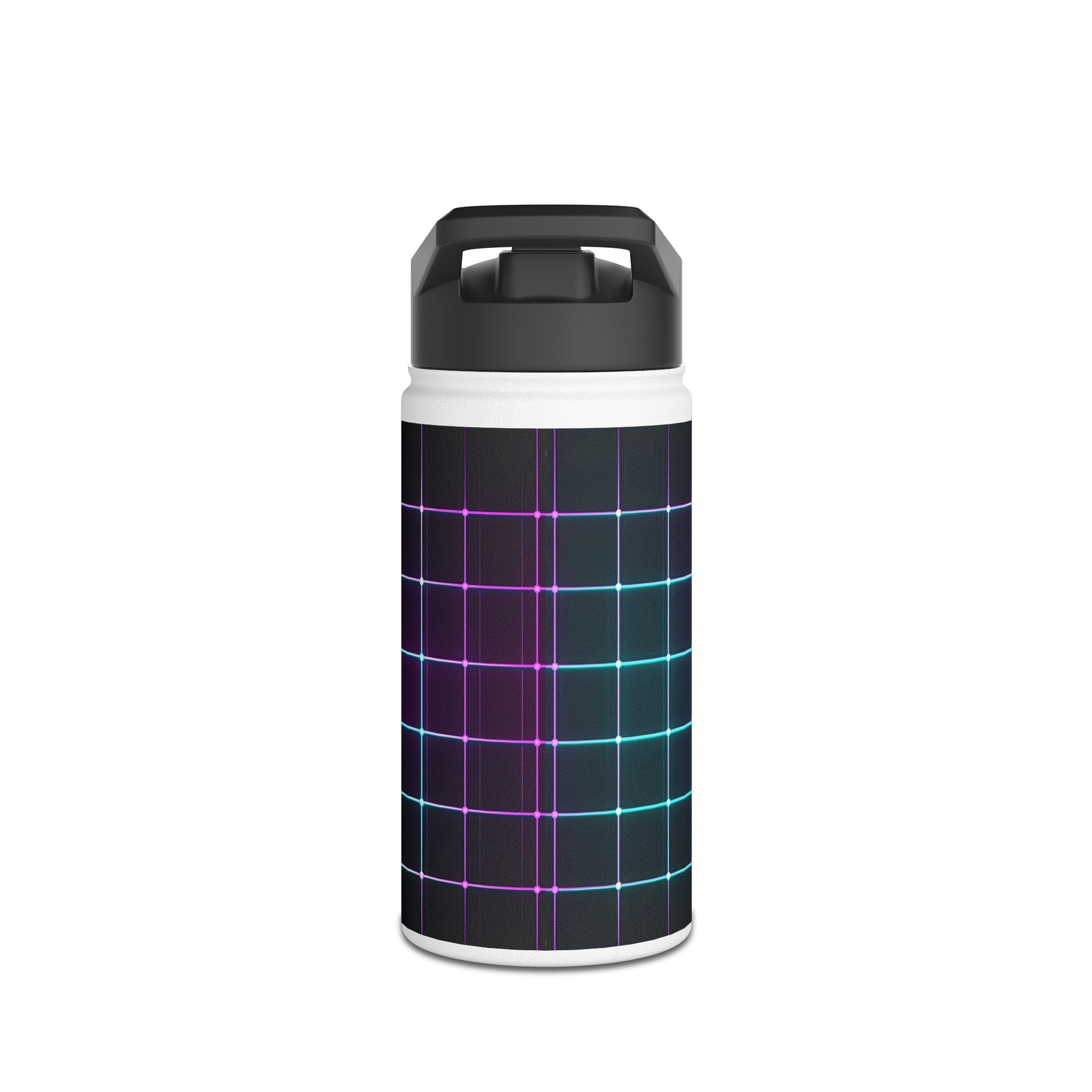 Vibrant Grid Pattern Stainless Steel Water Bottle