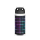 Vibrant Grid Pattern Stainless Steel Water Bottle