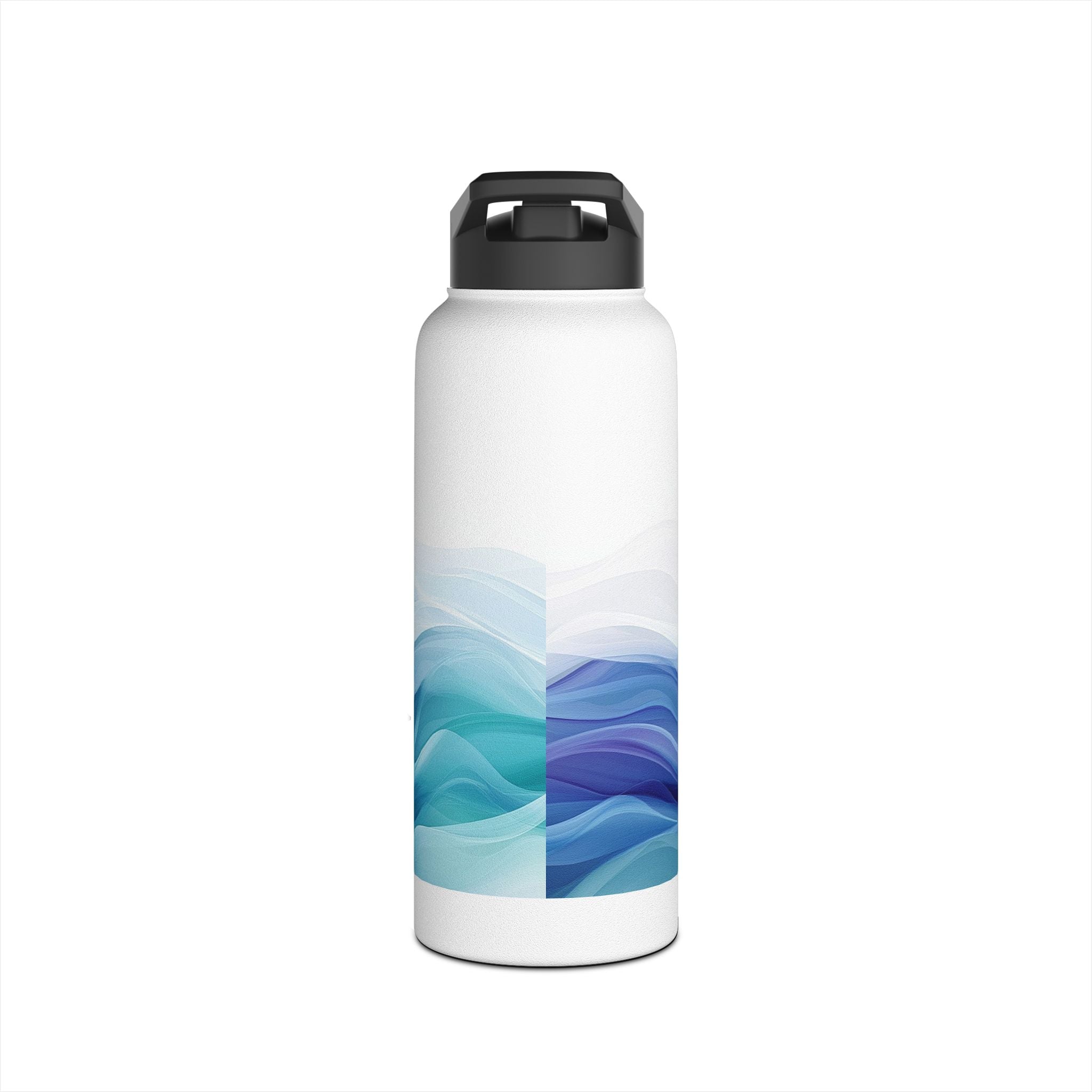 Trendy Stainless Steel Water Bottle with Wave Design