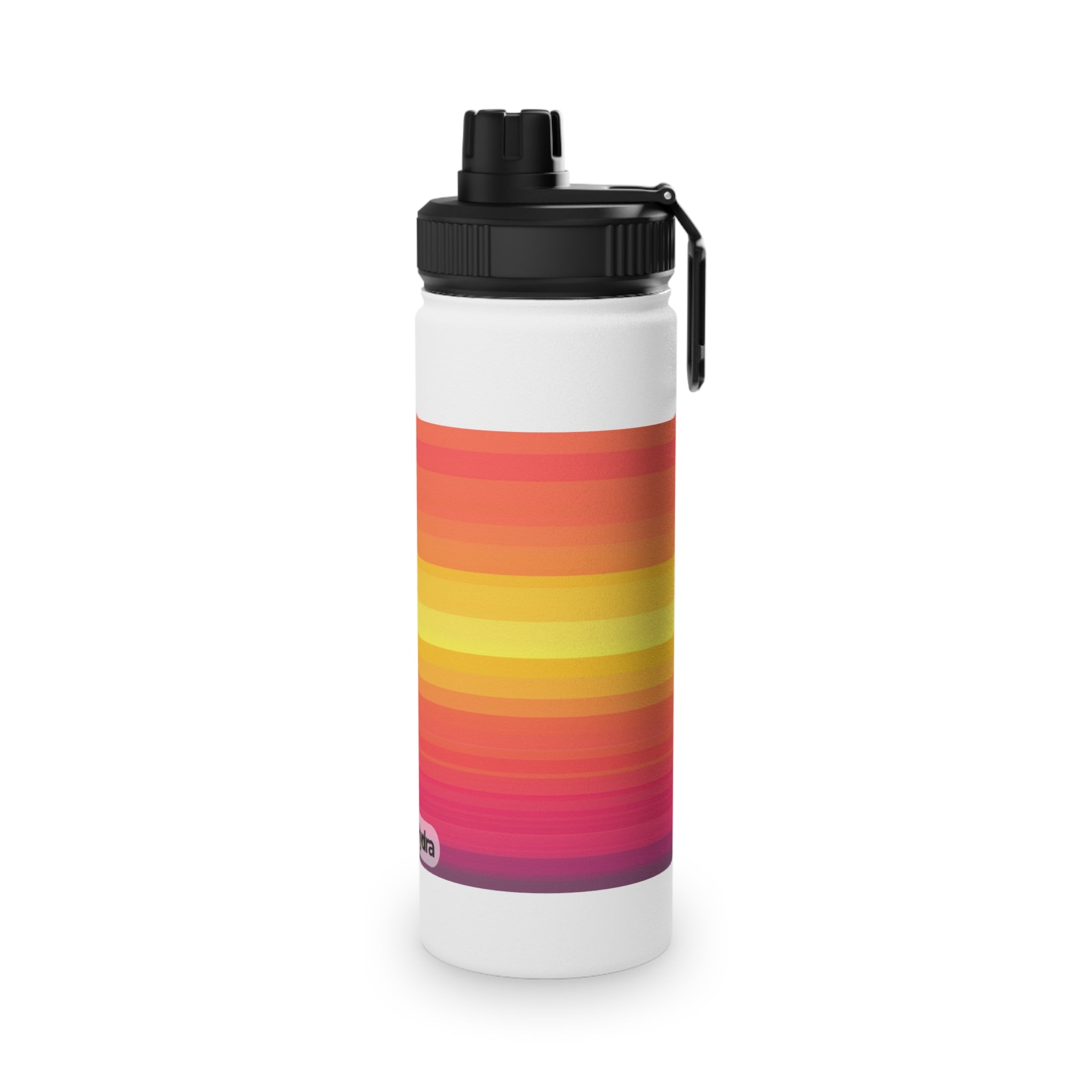 Sunset Striped Stainless Steel Water Bottle with Sports Lid