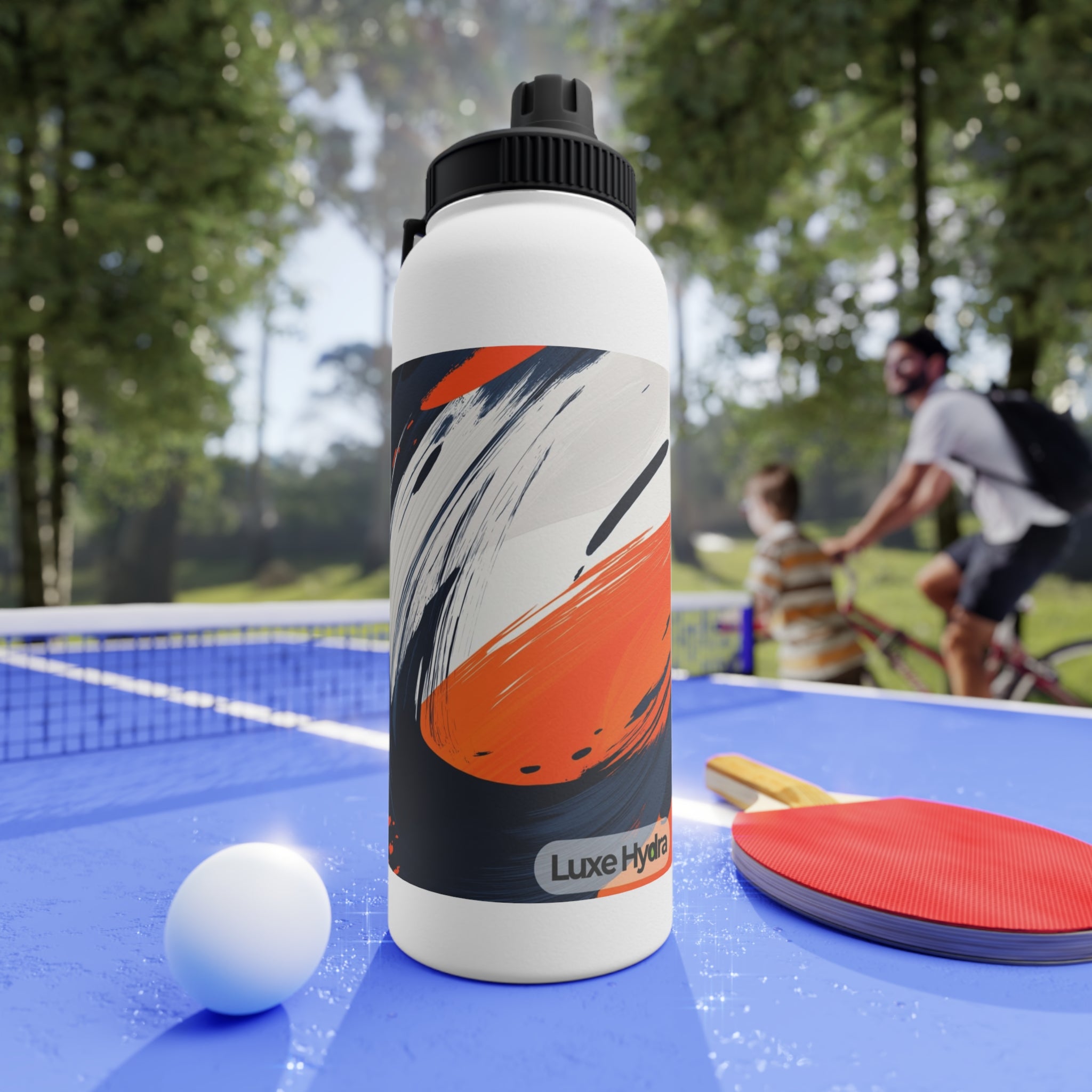 Abstract Color Splash Stainless Steel Water Bottle