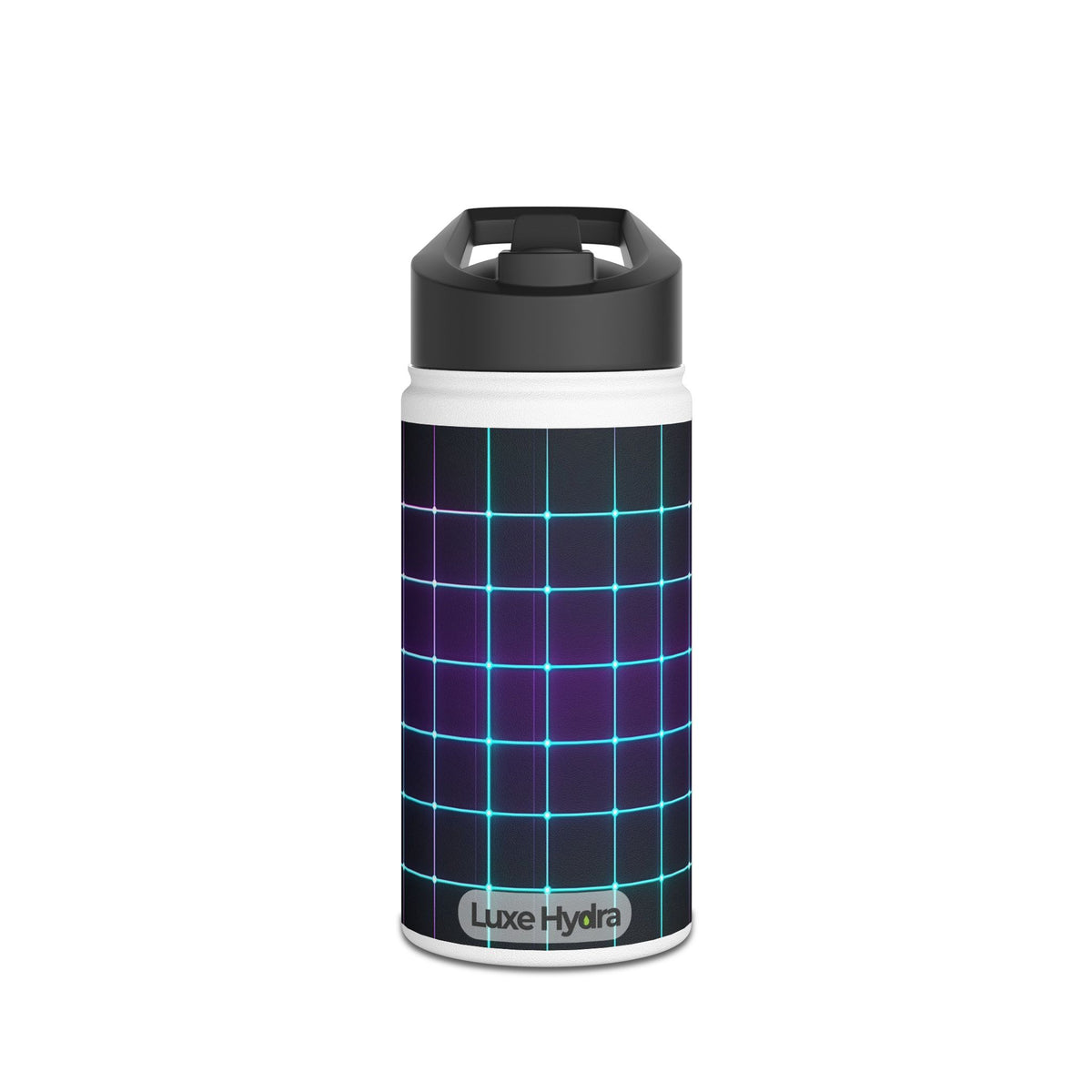 Vibrant Grid Pattern Stainless Steel Water Bottle