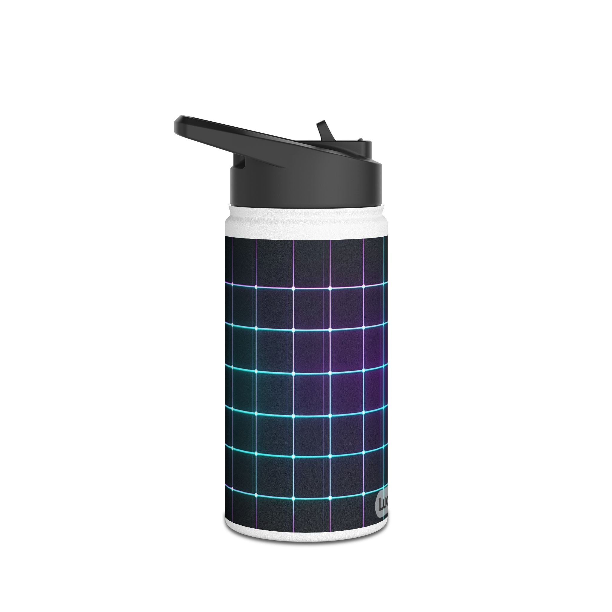 Vibrant Grid Pattern Stainless Steel Water Bottle