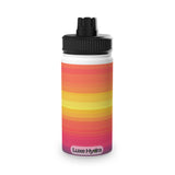 Sunset Striped Stainless Steel Water Bottle with Sports Lid