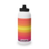 Sunset Striped Stainless Steel Water Bottle with Sports Lid