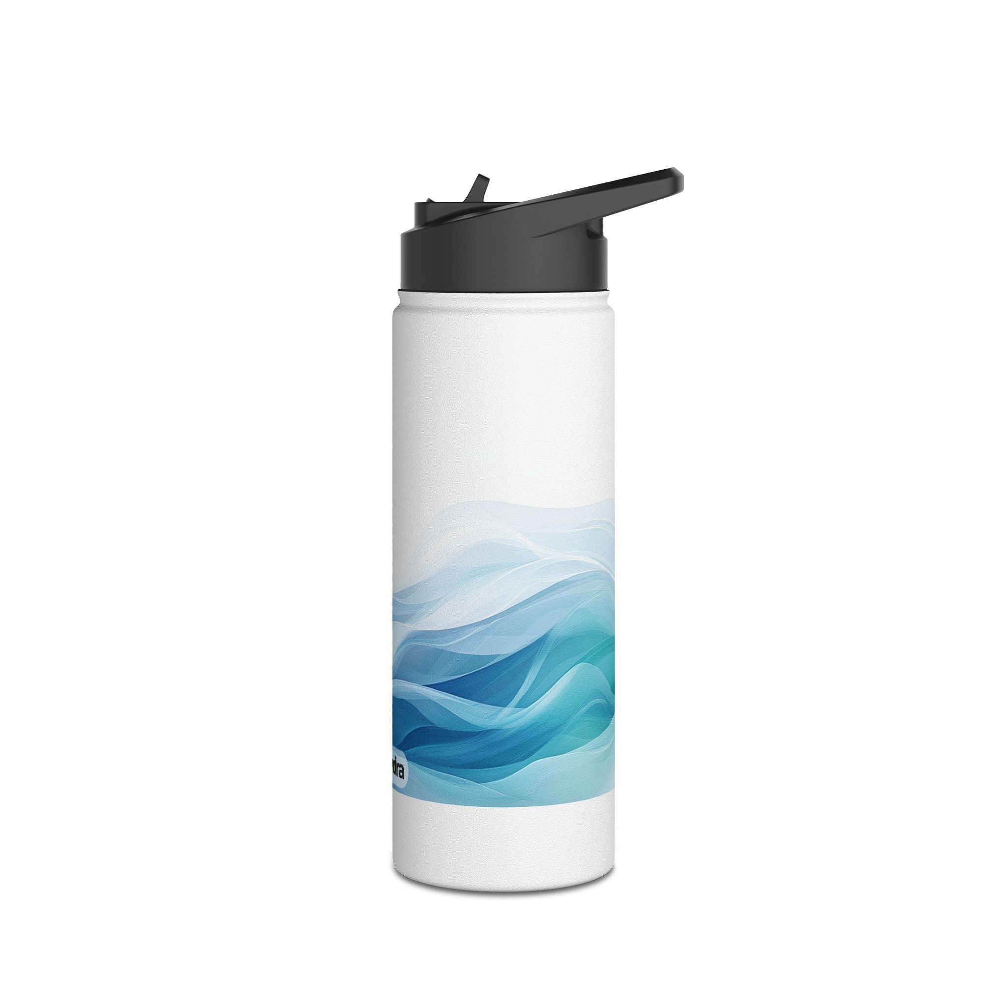 Trendy Stainless Steel Water Bottle with Wave Design