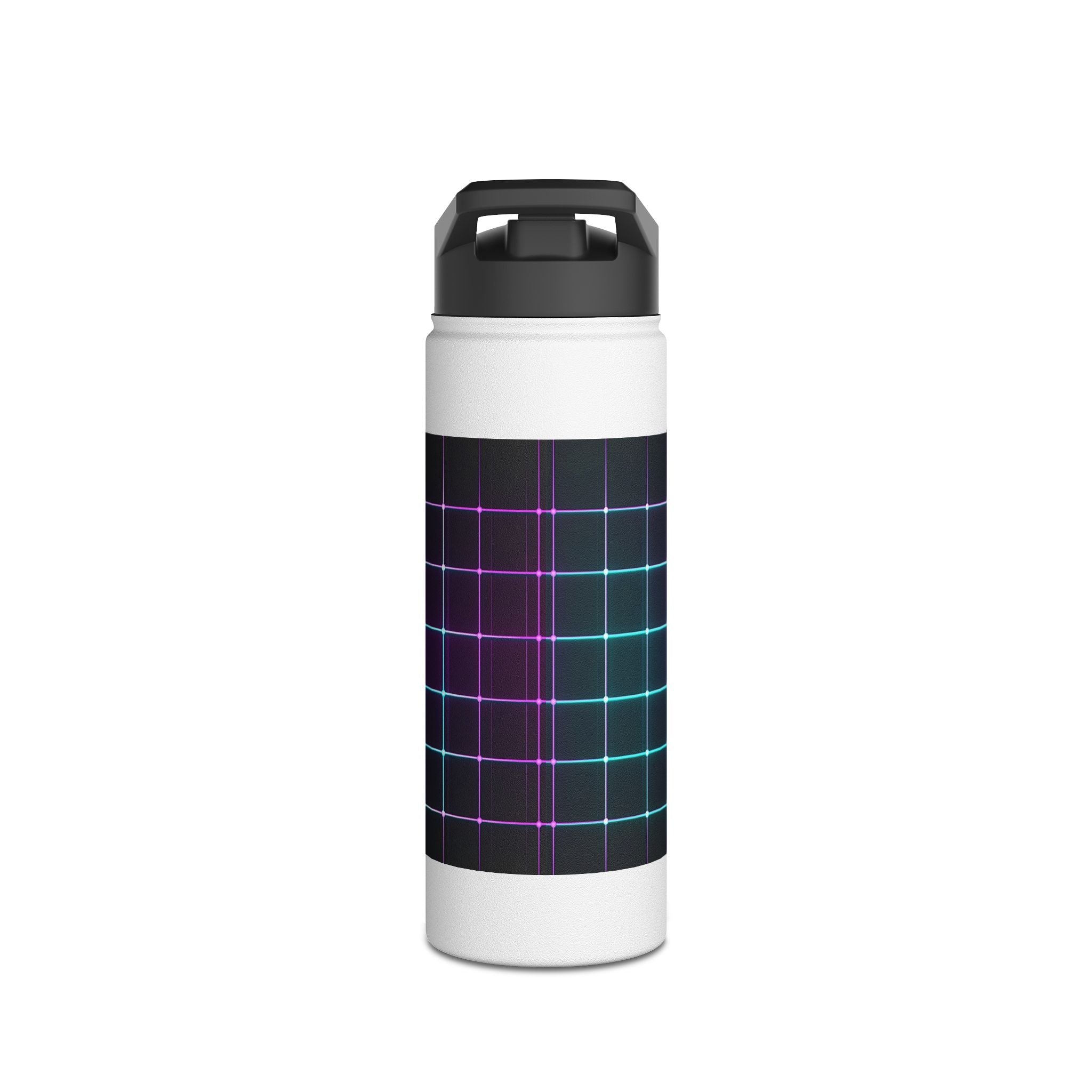 Vibrant Grid Pattern Stainless Steel Water Bottle