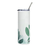 Elegant Leaf Design Stainless Steel Tumbler