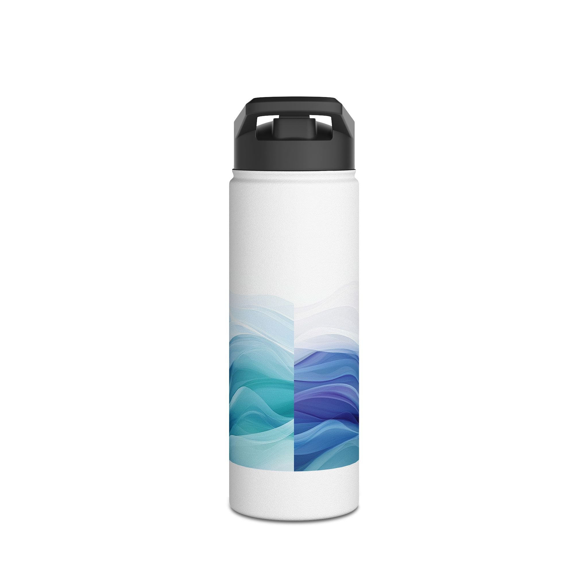 Trendy Stainless Steel Water Bottle with Wave Design